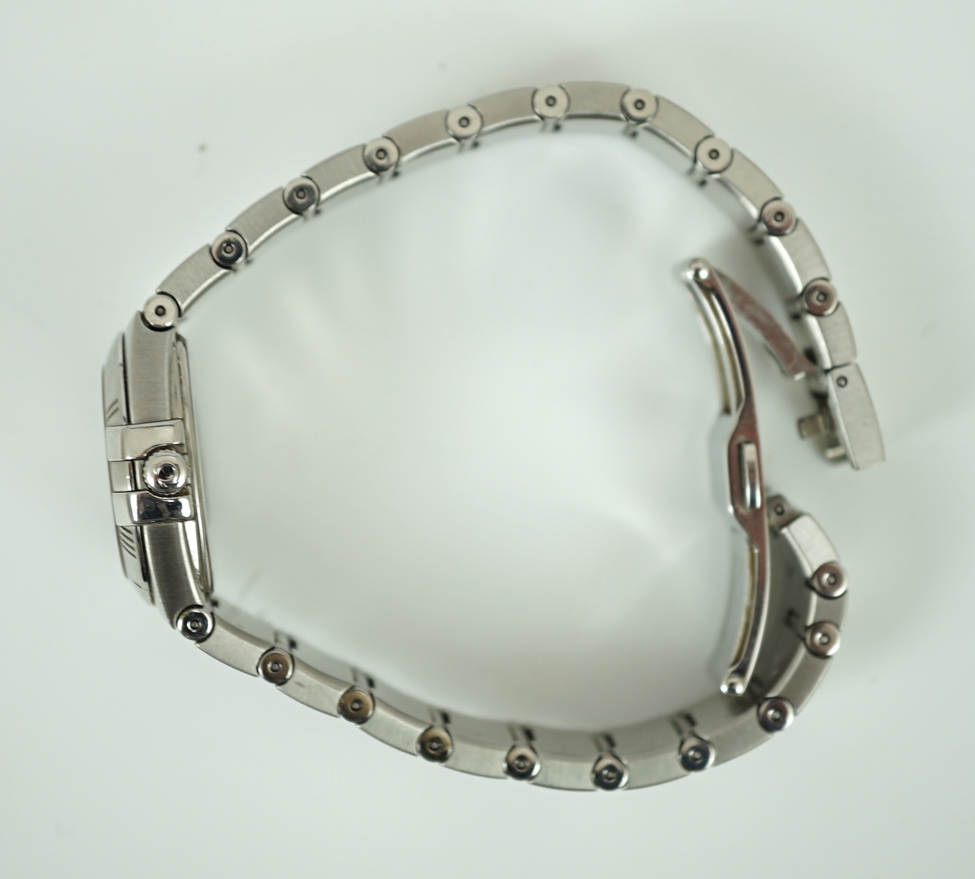 A lady's modern stainless steel Omega Constellation quartz wrist watch
